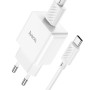 Мережевий зарядний пристрій Hoco C106A (1USB, 2.1А) White (C106ACW) + кабель Type-C