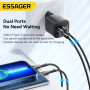 Мережевий зарядний пристрій Essager Camber 20W USB A + Type C Black (ECTAC-HMB01-P)