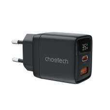 Мережевий зарядний пристрій Choetech (USB-C+USB-A) Black (PD6052-EU-BK)