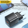 Мережевий зарядний пристрій Essager Camber 20W USB A + Type C Black (ECTAC-HMB01-P)