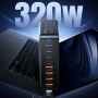 Мережевий зарядний пристрій Essager Engine 320W 4xUSB-C+4xUSB-A Black (EZC320W-QJB0G-Z)