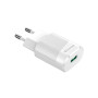 Сетевое зарядное устройство Grand-X (1xUSB 2.1А) White (CH-17WL) с защитой от перегрузки + кабель Lightning