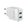 Сетевое зарядное устройство Grand-X (2xUSB 2.4А) White (CH-50W)