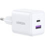 Зарядний пристрій Ugreen X516 2xUSB 30W (USB-A + USB-C) White (65015)