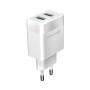 Сетевое зарядное устройство Grand-X (2xUSB 2.4А) White (CH-50W)