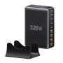 Мережевий зарядний пристрій Essager Engine 320W 4xUSB-C+4xUSB-A Black (EZC320W-QJB0G-Z)