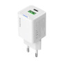 Мережевий зарядний пристрій ColorWay GaN Mini 20W PD Port PPS USB (Type-C PD + USB QC4.0) White (CW-CHS062PD-WT)