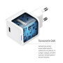 Мережевий зарядний пристрій ColorWay GaN Mini 30W PD Port PPS USB-C White (CW-CHS054PDC-WT) + кабель USB Type-C