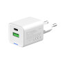 Мережевий зарядний пристрій ColorWay GaN Mini 20W PD Port PPS USB (Type-C PD + USB QC4.0) White (CW-CHS062PD-WT)