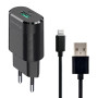 Сетевое зарядное устройство Grand-X (1xUSB 2.1А) Black (CH-17BL) с защитой от перегрузки + кабель Lightning