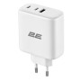 Мережевий зарядний пристрій 2E USB-C Wall Charger GaN 65W White (2E-WC3USB65W-W)