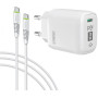 Мережевий зарядний пристрій Intaleo TCGQPD120T (1USBx3A) White (1283126509988) + кабель USB Type С