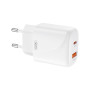 Зарядний пристрій XO L158 (USB, USB-С, 3A) 20W White