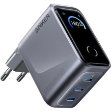 Мережевий зарядний пристрій Anker GaN Prime Charger 160W, 3xUSB-C, Display Silver (A2687341)