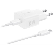 Мережевий зарядний пристрій Samsung EP-T2510XWEGEU White, 25W + кабель USB Type-C
