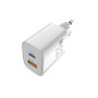 Мережевий зарядний пристрій Sigma mobile X-power 33W GaN, PD, QC (1xUSB-C + 1xUSB-A) White (PS33-01)
