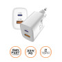 Мережевий зарядний пристрій Sigma mobile X-power 33W GaN, PD, QC (1xUSB-C + 1xUSB-A) White (PS33-01)
