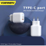 Мережевий зарядний пристрій Denmen DC26 (2USB) PD20W+QC3.0 White (DC26-WH)