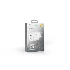 Мережевий зарядний пристрій Grand-X Fast Charge (1хUSB, 1хTypeC, 20W) White (CH-890)