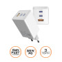 Мережевий зарядний пристрій Sigma mobile X-power 65W GaN, PD, QC (2xUSB-C + 1xUSB-A) White (PS65-01)