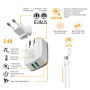Сетевое зарядное устройство Intaleo TCG242 (2USB, 2.4A) White (1283126477454) + кабель Lightning