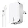 Сетевое зарядное устройство Intaleo TCG242 (2USB, 2.4A) White (1283126477454) + кабель Lightning