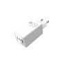 Мережевий зарядний пристрій Sigma mobile X-power 65W GaN, PD, QC (2xUSB-C + 1xUSB-A) White (PS65-01)