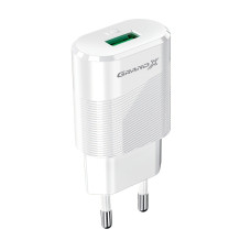 Сетевое зарядное устройство Grand-X CH-17W (1xUSB 2.1А) White с защитой от перегрузки