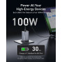 Мережевий зарядний пристрій Anker PowerPort GaNPrime 100W 2xUSB Type-C, USB Type-A Silver (A2688341)
