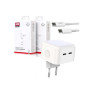 Мережевий зарядний пристрій XO L102 (2USB-Cх3A) QC3.0 White (XO-L102c-WH) + кабель USB Type-C