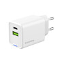 Мережевий зарядний пристрій ColorWay GaN Mini 45W PD Port PPS USB (Type-C PD + USB QC4.0) White (CW-CHS060PD-WT)
