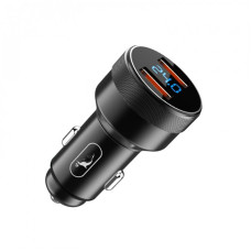Автомобильное зарядное устройство SkyDolphin SZ05 Aluminium Double QC3.0 (2USB, 3.1A) Black (AZP-000084)
