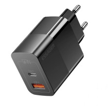 Мережевий зарядний пристрій Essager Pinchen 33W USB A + TYPE C Black (ECTAC-PCB01-P)