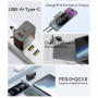 Мережевий зарядний пристрій Essager Pinchen 33W USB A + TYPE C Black (ECTAC-PCB01-P)