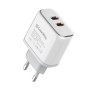 Мережевий зарядний пристрій ColorWay Power Delivery Port PPS USB (Type-C PD + Type-C PD) (40W) White (CW-CHS048PD-WT)