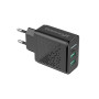 Сетевое зарядное устройство Grand-X (2xUSB 3.1А) Black (CH-60) с защитой от перегрузки