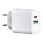Мережевий зарядний пристрій XO L64 (1USB-С, 1USB, 3А) PD, QC 3.0 White (L64.white)