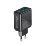 Сетевое зарядное устройство Grand-X (2xUSB 3.1А) Black (CH-60) с защитой от перегрузки