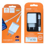 Мережевий зарядний пристрій Denmen DC06 (1USB 3.6A) PD20W+QC3.0 White (DM-DC06T-WH) + кабель USB Type-C