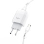 Зарядное устройство Hoco C73A Glorious (2USB, 2.4А) White (6931474713070) + кабель Type-C