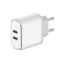 Мережевий зарядний пристрій ColorWay Power Delivery Port PPS USB (Type-C PD + Type-C PD) (40W) White (CW-CHS048PD-WT)