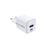 Мережевий зарядний пристрій Choetech (USB-C+USB-A) White (PD5012-EU-WH)