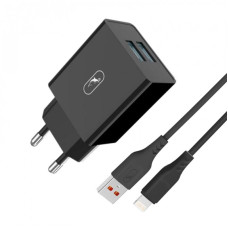 Зарядное устройство SkyDolphin SC30L (2USB, 2.1A) Black (MZP-000170) + кабель Lightning