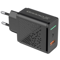 Сетевое зарядное устройство Grand-X Fast Charge 3-в-1 QC3.0, FCP, AFC, (1хUSB, 18W) Black (CH-650)