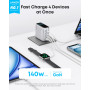 Мережевий зарядний пристрій Anker Laptop GaN Charger Silver, 140W 3xUSB-C 1xUSB-A Display (B2697G41) + кабель USB Type-C