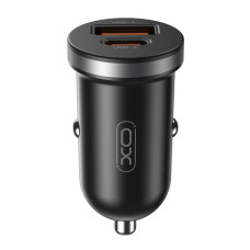 Автомобільний зарядний пристрій XO CC56 (USB, USB-C, 3A) 30W Black
