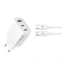 Мережевий зарядний пристрій XO L117 (2USB-С, 1USB, 3А) PD, QC 3.0 White (L117-CC.white)