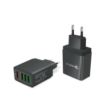 Мережевий зарядний пристрій XoKo QC-405 (4USB, 6.2А) Black (QC-405-BK)