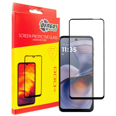 Захисне скло Dengos для Motorola G55 Black Full Glue (TGFG-398)