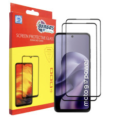 Захисне скло Dengos для Motorola Moto G17/G17 Power Black Full Glue (DG-TG2P-101) 2 шт.
